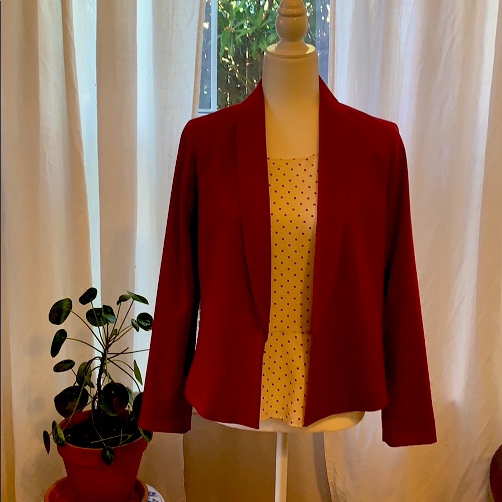 Red suit jacket blazer Talbots size 0